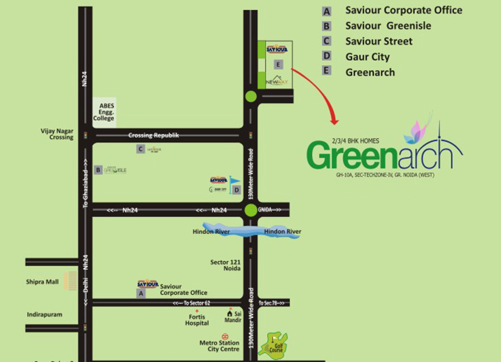 Location map Greenarch